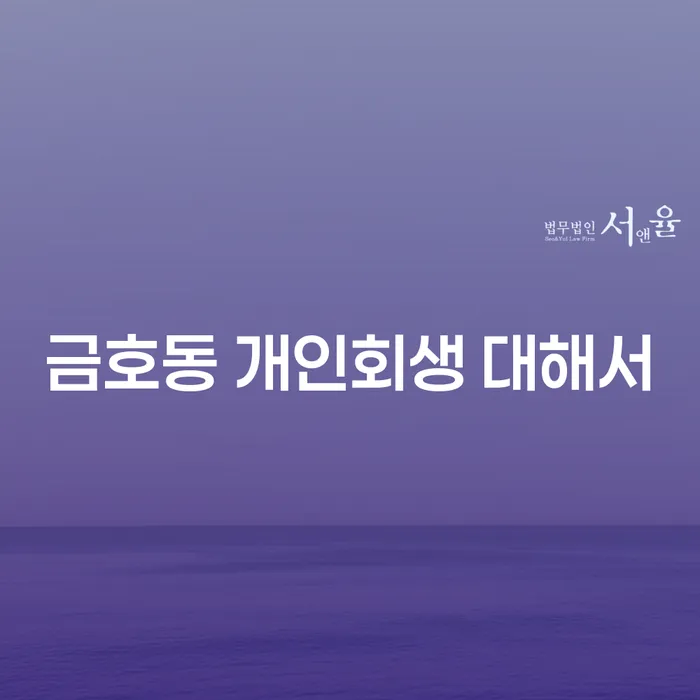 금호동 개인회생 대해서